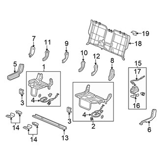 Honda OE - Seats & Tracks - Rear Seat Components (Frame & Components), (Black Edition)