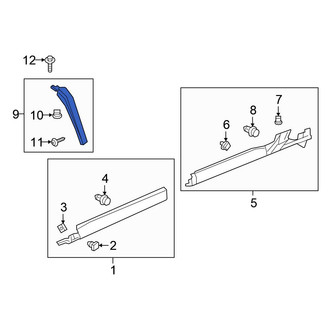 Honda OE - Left Body C-Pillar Molding