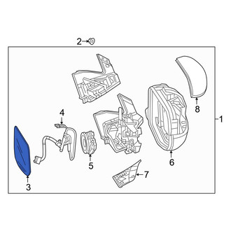 Honda OE - Front Left Door Mirror Glass