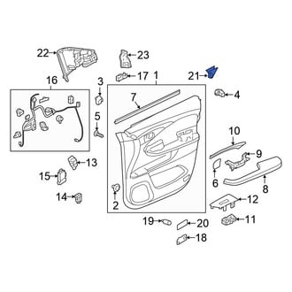 Honda OE - Front Right Door Window Molding