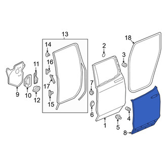 Honda OE - Rear Left Outer Door Outer Panel