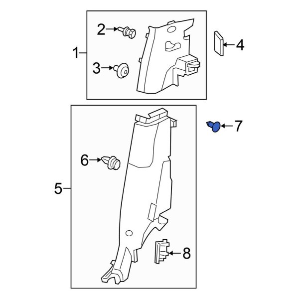 Body C-Pillar Trim Panel Clip