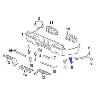 Honda OE - Rear Left Bumper Cover Support Rail