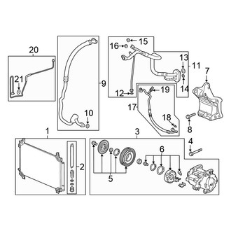 Honda OE - Air Conditioner & Heater - Condenser, Compressor & Lines
