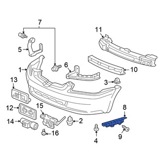 Honda OE - Front Right Bumper Cover Support Rail