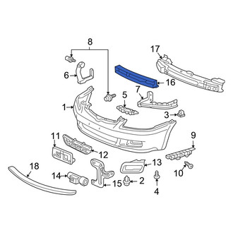 Honda OE - Front Bumper Impact Absorber