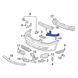 Honda OE - Front Left Bumper Cover Support Rail