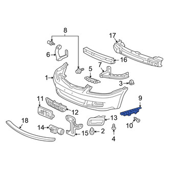 Honda OE - Front Left Bumper Cover Support Rail