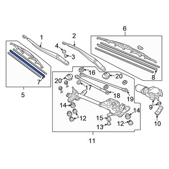 Honda OE - Front Right Wiper Blade Refill Set