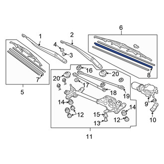 Honda OE - Front Right Wiper Blade Refill Set