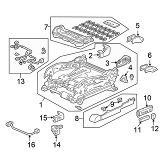 Honda OE - Seats & Tracks - Tracks & Components (Driver Seat), (FULL HYBRID EV-GAS (FHEV))