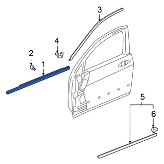 Honda OE - Front Right Door Window Belt Weatherstrip