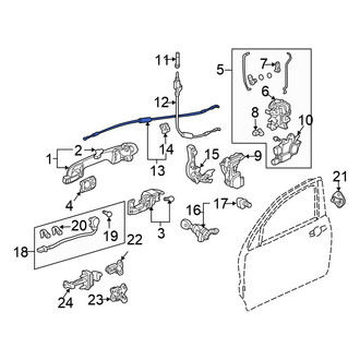Honda OE - Front Left Door Latch Cable