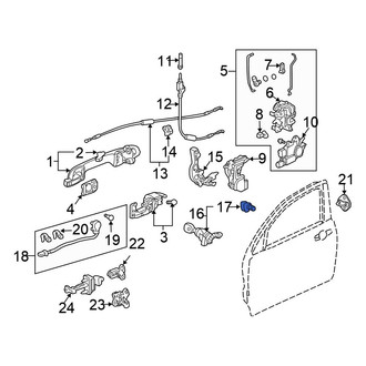 Honda OE - Front Door Lock Cylinder Clip