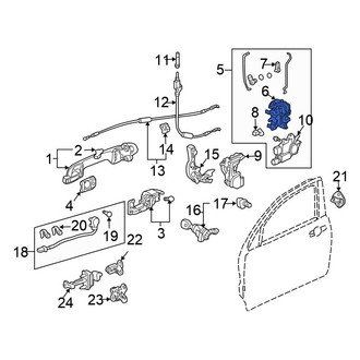 Honda OE - Front Left Door Latch Assembly