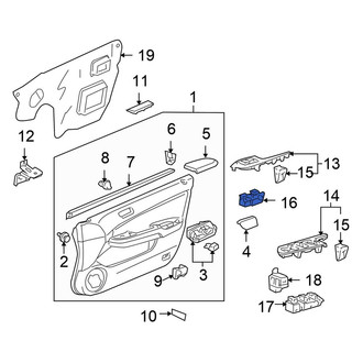 Honda OE - Front Right Door Window Switch