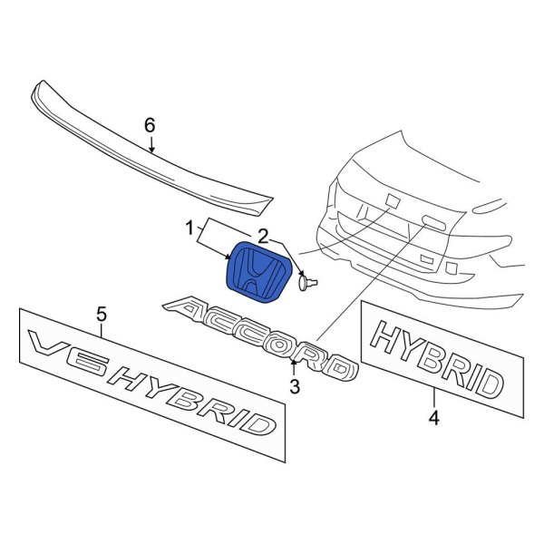 Honda OE 75701SDA000 Rear Deck Lid Emblem