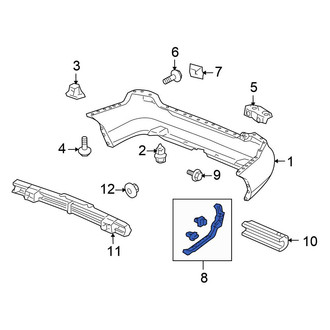 Honda OE - Rear Right Bumper Cover Support Rail