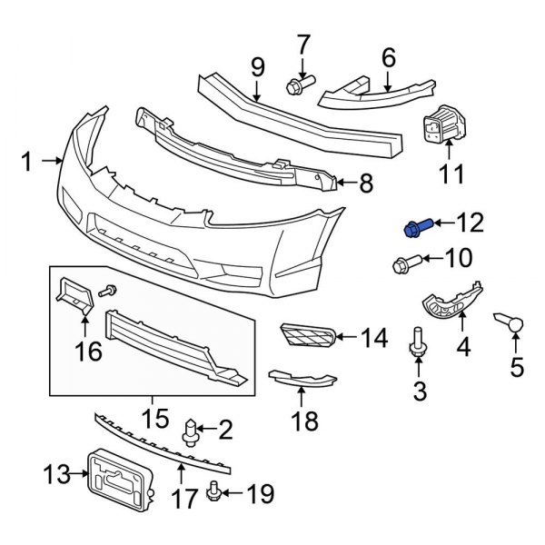 Bumper Impact Bar Bolt