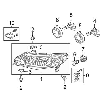 Honda OE - Front Lamps - Headlamp Components (1.3L)