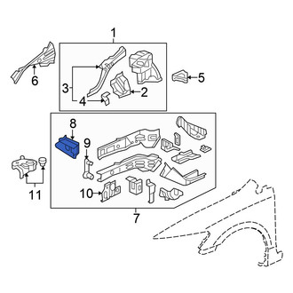 Honda OE - Front Left Fender Apron Extension