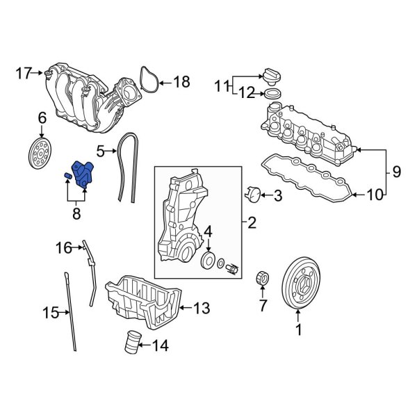Honda OE 14512RMX000 Engine Timing Chain Tensioner