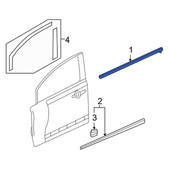 Honda OE - Front Right Outer Door Window Belt Weatherstrip
