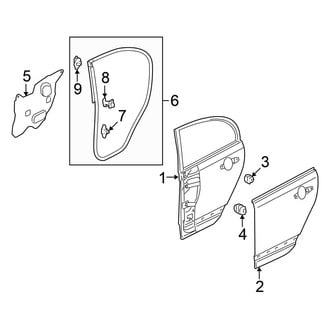 Honda OE - Rear Door - Door & Components (1.3L)