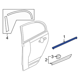Honda OE - Rear Right Outer Door Window Belt Weatherstrip