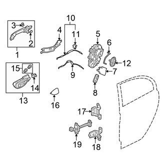 Honda OE - Rear Door - Lock & Hardware (1.3L)