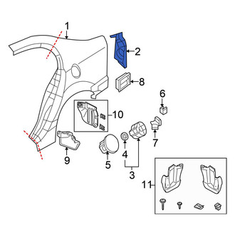 Honda OE - Rear Left Quarter Panel Gutter