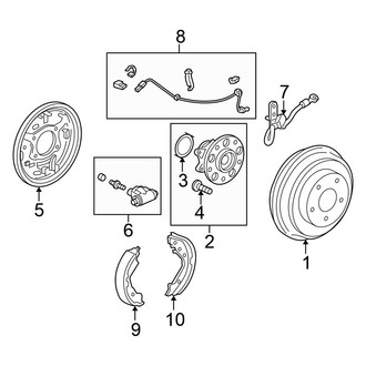 Honda OE - Rear Suspension - Brake Components (Drum Brakes), (Hybrid)
