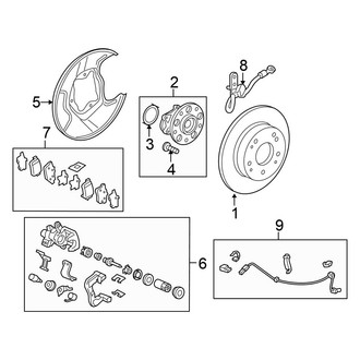 Honda OE - Rear Suspension - Brake Components (Disc Brakes), (Hybrid / Hybrid-L)