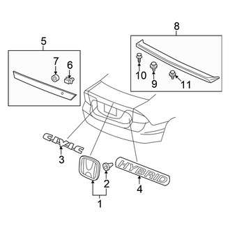 Honda OE - Trunk Lid - Exterior Trim (1.3L)