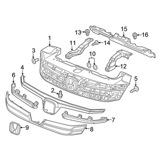 Honda OE - Grille & Components (Base / Hybrid / Hybrid-L FULL HYBRID EV-GAS (FHEV))