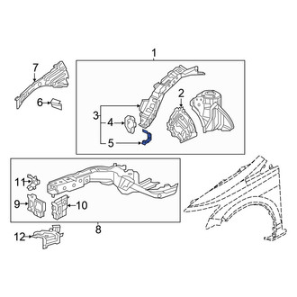 Honda OE - Front Left Fender Gusset