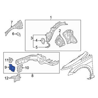 Honda OE - Front Left Frame Rail End