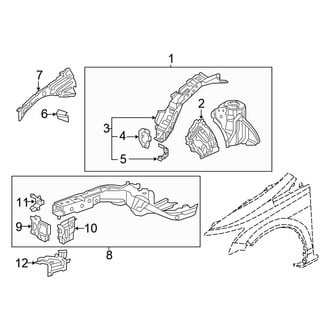 Honda OE - Fender - Structural Components & Rails (FULL HYBRID EV-GAS (FHEV))