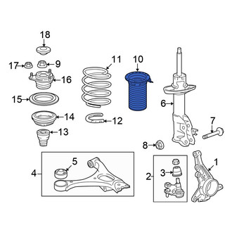 Honda OE - Front Right Suspension Strut Bellows