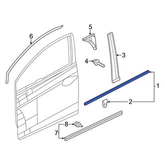 Honda OE - Front Left Lower Outer Door Belt Molding