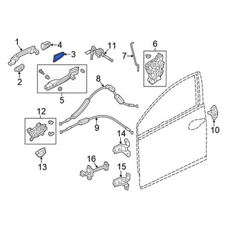 Honda OE - Rear Rearward Exterior Door Handle Gasket