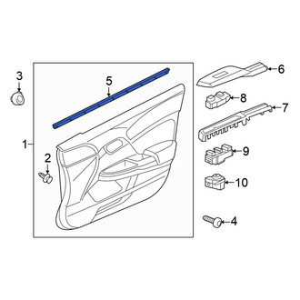Honda OE - Front Right Door Window Belt Weatherstrip