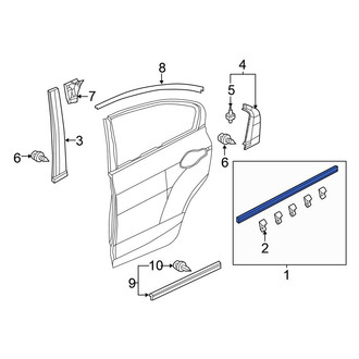 Honda OE - Rear Left Lower Door Belt Molding