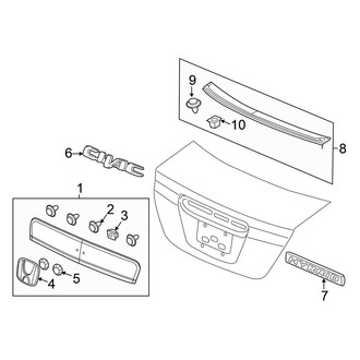 Honda OE - Trunk Lid - Exterior Trim (Base / Hybrid / Hybrid-L FULL HYBRID EV-GAS (FHEV))