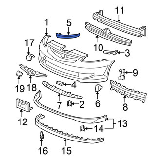 Honda OE - Front Left Bumper Cover Support Rail