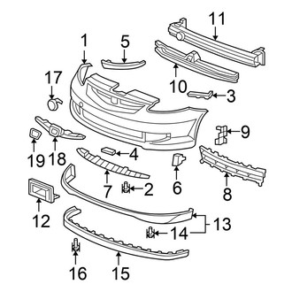 Honda OE - Front Bumper & Grille - Bumper & Components