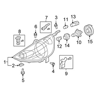Honda OE - Front Lamps - Headlamp Components