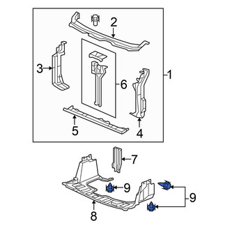 Honda OE - Radiator Support Splash Shield Clip