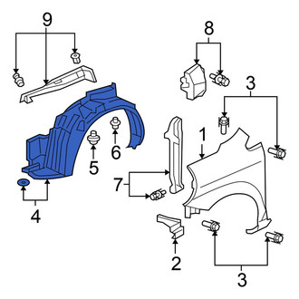 Honda OE - Front Left Fender Splash Shield