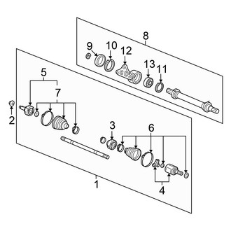 Honda OE - Front Suspension - Drive Axles (Automatic Tr)